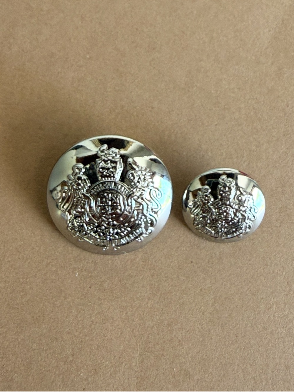 BRAND NEW Ralph Lauren Coat of Arms Set of 2 Silver Buttons
